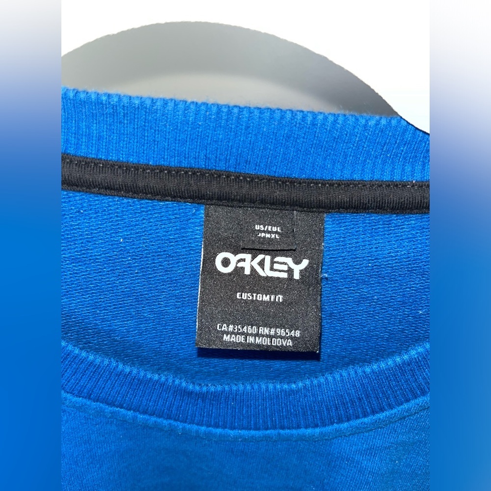 Men’s Blue Oakley Custom Fit Crew Neck Sweatshirt Size Large - Picture 4 of 5